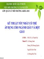 KỸ THUẬT TỐT NHẤT CÓ THỂ ÁP DỤNG CHO NGÀNH GIẤY VÀ BỘT GIẤY