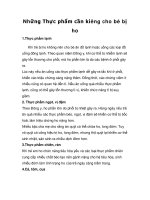 Những Thực phẩm cần kiêng cho bé bị ho doc