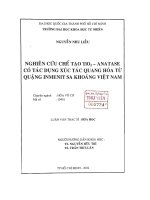 Nguyên cứu chế tạo tio2 anatase có tác dụng xúc tác quang hóa từ quặng inmenit sa khoáng việt nam