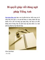 Bí quyết giúp viết đúng ngữ pháp Tiếng Anh ppt