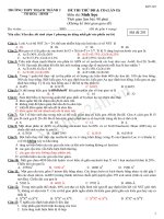 TRƯỜNG THPT THẠCH THÀNH 2 ĐỀ THI THỬ ĐH & CĐ (LẦN II)Môn thi: Sinh học ppt