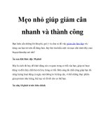 Mẹo nhỏ giúp giảm cân nhanh và thành công doc