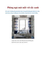 Phòng ngủ mát mắt với sắc xanh doc