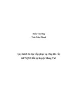 Đề tài: Quy hoạch đo đạc cấp phục vụ công tác cấp GCNQSD đất tại huyện Mang Thít pdf