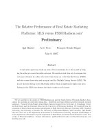 The Relative Performance of Real Estate Marketing Platforms: MLS versus FSBOMadison.com pot