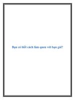 Bạn có biết cách làm quen với bạn gái? pdf
