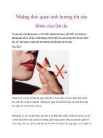 Những thói quen ảnh hưởng tới sức khỏe của làn da ppt