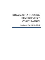 NOVA SCOTIA HOUSING DEVELOPMENT CORPORATION: Business Plan 2012-2013 doc