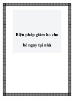 Biện pháp giảm ho cho bé ngay tại nhà pptx