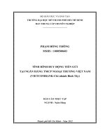 Tình hình huy động tiền gửi tại ngân hàng TMCP ngoại thương việt nam chi nhánh bình tây