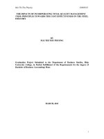 the impacts of incorporating total quality management (tqm) principles towards the cost effectiveness in the steel industry