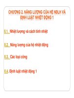 Chương 2: Năng lượng của hệ nhiệt động lực học và định luật nhiệt động 1 pptx