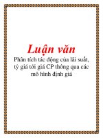Luận văn: Phân tích tác động của lãi suất, tỷ giá tới giá CP thông qua các mô hình định giá pot
