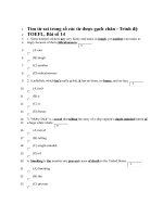 Đề thi và đáp án tiếng anh trình độ TOEFL - Tìm từ sai trong số các từ được gạch chân - Đề 14 pdf