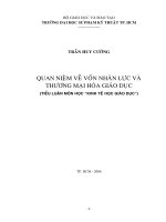 Tiểu luận: Quan niệm về vốn nhân lực và thương mại hóa giáo dục pot