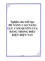 nghiên cứu triết học  để nâng cao năng lực cầm quyền của đảng trong điều kiện hiện nay