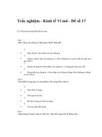 TRẮC NGHIỆM – KINH TẾ VĨ MÔ – ĐỀ SỐ 17 potx