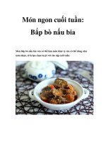 Món ngon cuối tuần: Bắp bò nấu bia docx
