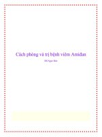Cách phòng và trị bệnh viêm Amiđan doc