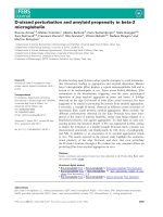 Báo cáo khoa học: D-strand perturbation and amyloid propensity in beta-2 microglobulin ppt