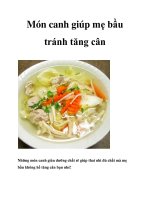 Món canh giúp mẹ bầu tránh tăng cân doc