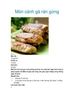 Món cánh gà rán gừng pot