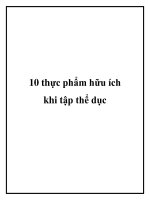 10 thực phẩm hữu ích khi tập thể dục potx