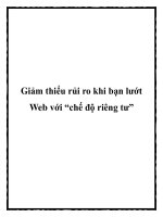 Giảm thiểu rủi ro khi bạn lướt Web với “chế độ riêng tư” pdf