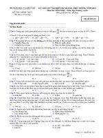 Đề thi - Đáp án môn Sinh học - Tốt nghiệp THPT Giáo dục thường xuyên ( 2013 ) Mã đề 215 ppt