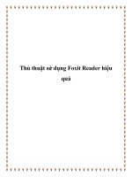 Thủ thuật sử dụng Foxit Reader hiệu quả pdf