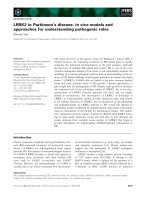 Báo cáo khoa học: LRRK2 in Parkinson’s disease: in vivo models and approaches for understanding pathogenic roles pdf