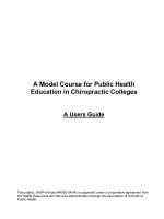 A Model Course for Public Health Education in Chiropractic Colleges: A Users Guide doc