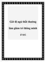 Giờ đi ngủ thất thường làm giảm trí thông minh ở trẻ pptx