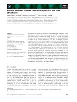 Báo cáo khoa học: Protein tandem repeats – the more perfect, the less structured pptx
