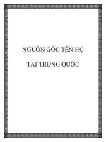 NGUỒN GỐC TÊN HỌ TẠI TRUNG QUỐC doc