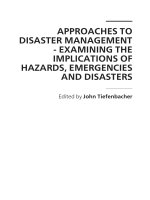 APPROACHES TO DISASTER MANAGEMENT - EXAMINING THE IMPLICATIONS OF HAZARDS, EMERGENCIES AND DISASTERS pdf