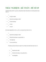 TRẮC NGHIỆM - KẾ TOÁN - ĐỀ SỐ 49 ppt