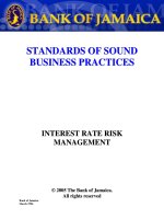 STANDARDS OF SOUND BUSINESS PRACTICES - INTEREST RATE RISK MANAGEMENT ppt
