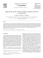 rapid anodic growth of tio2 and wo3 nanotubes in fluoride free electrolytes