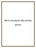 Một số cách giúp học tiếng Anh hiệu quả hơn doc