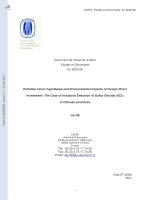 Pollution haven hypothesis and Environmental impacts of foreign direct investment: The Case of Industrial Emission of Sulfur Dioxide (SO2) in Chinese provinces doc