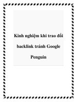 Kinh nghiệm khi trao đổi backlink tránh Google Penguin pptx