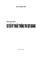 Bài giảng cơ sở kỹ thuật thông tin sợi quang  - chu công cẩn,