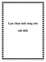 Lựa chọn ánh sáng cho nội thất docx