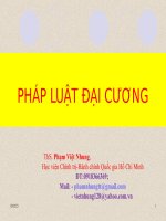 PHÁP LUẬT ĐẠI CƯƠNG.ThS. Phạm Việt Nhung ppt