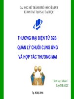 QUẢN LÝ CHUỖI CUNG ỨNG VÀ HỢP TÁC THƯƠNG MẠI