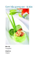 Cơm hấp gương sen - lá dứa pot