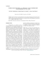TUBERCULOSIS PNEUMONIA AS A PRIMARY CAUSE OF RESPIRATORY FAILURE-REPORT OF TWO CASES pdf