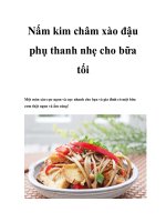 Nấm kim châm xào đậu phụ thanh nhẹ cho bữa tối pptx
