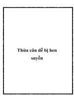 Thừa cân dễ bị hen suyễn pptx